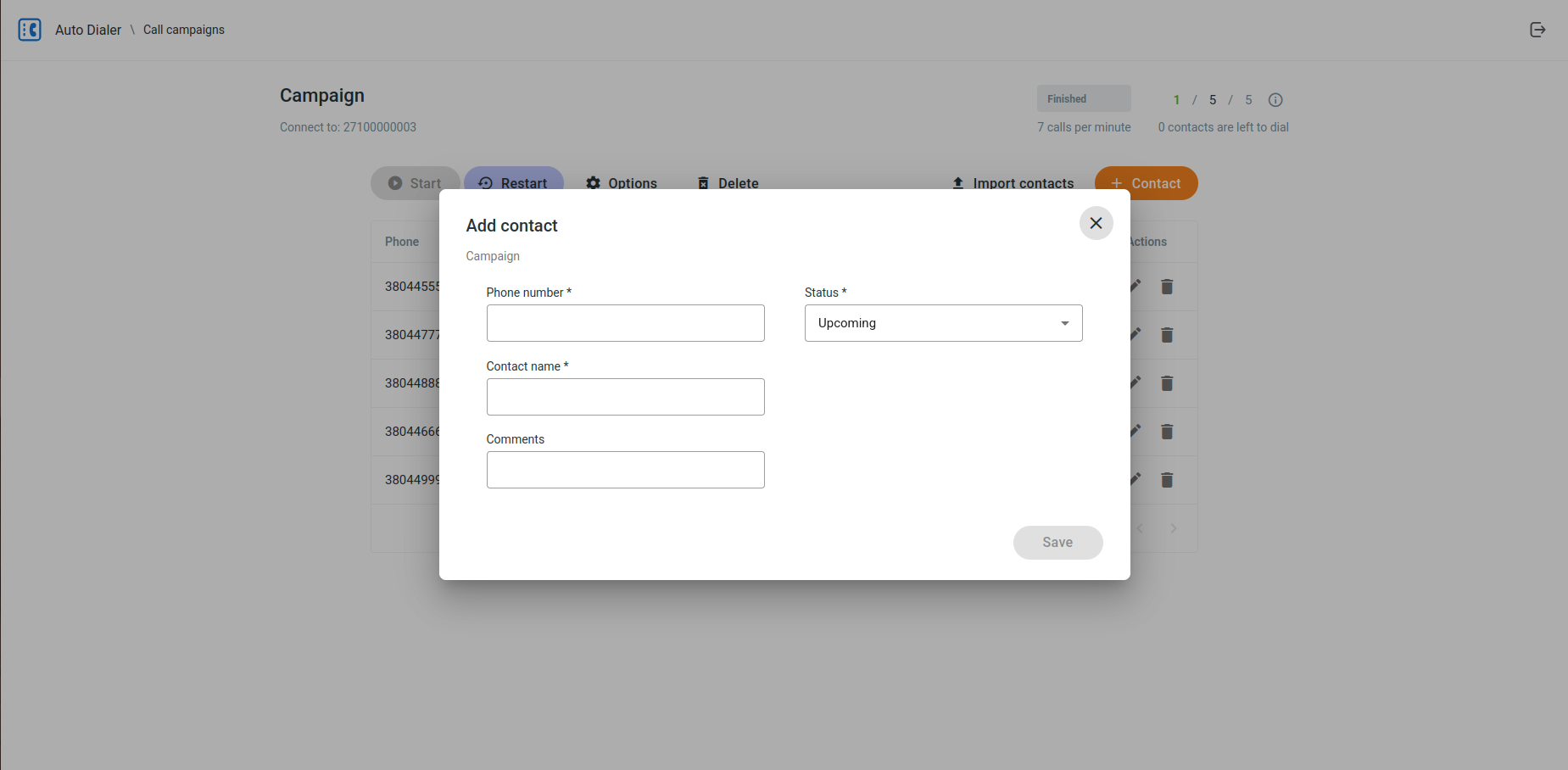 Add Contact Dialog
