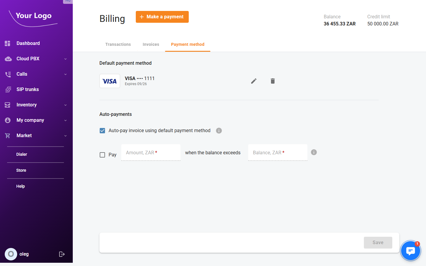 Billing Payment Method