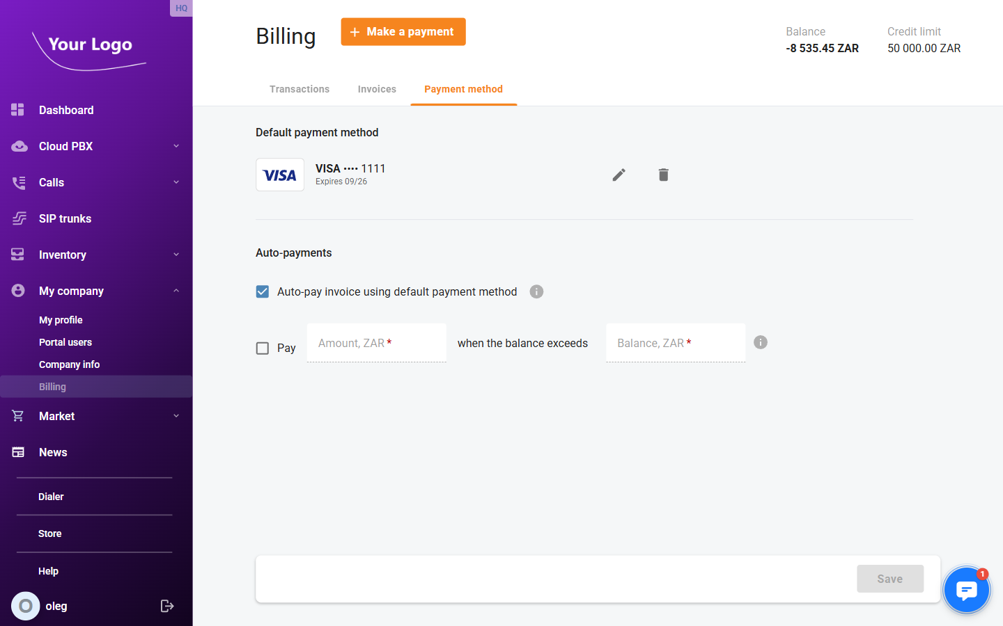 Billing Payment Method