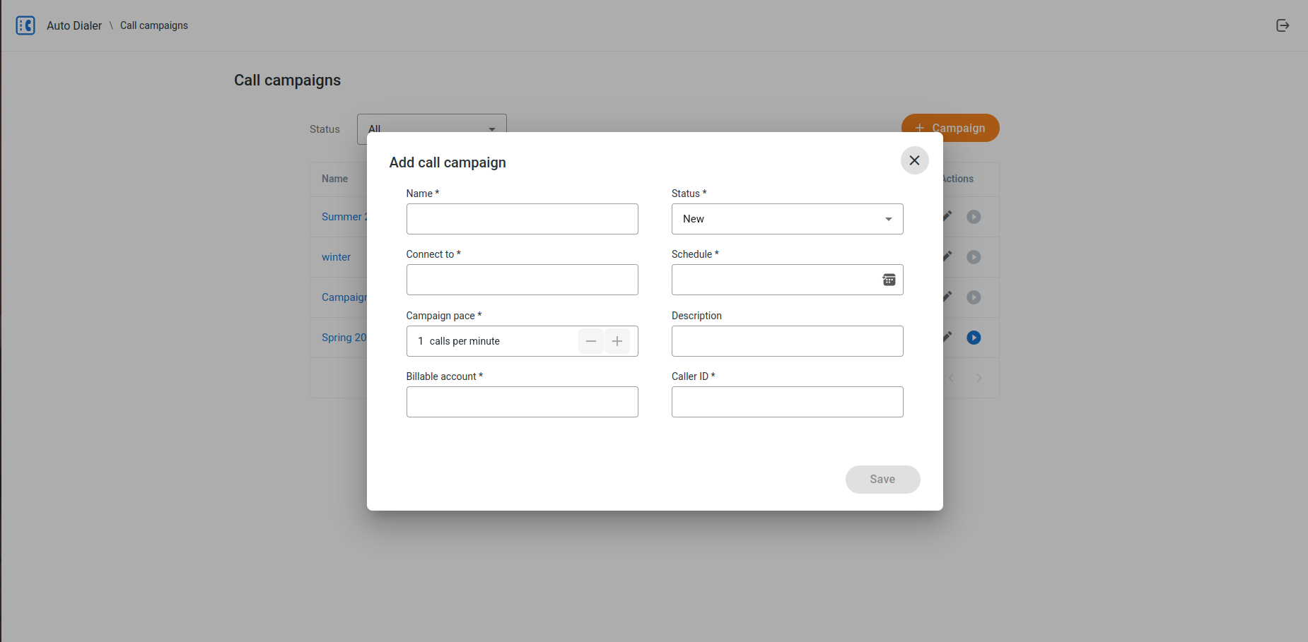 Add Campaign Dialog v2